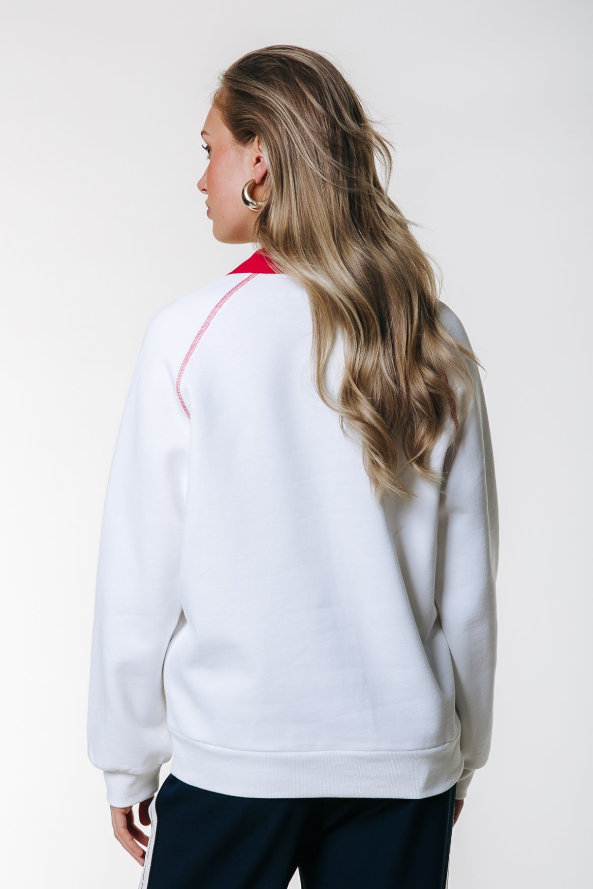 Sport Collar Raglan Dropped Shoulder Sweat | Off white