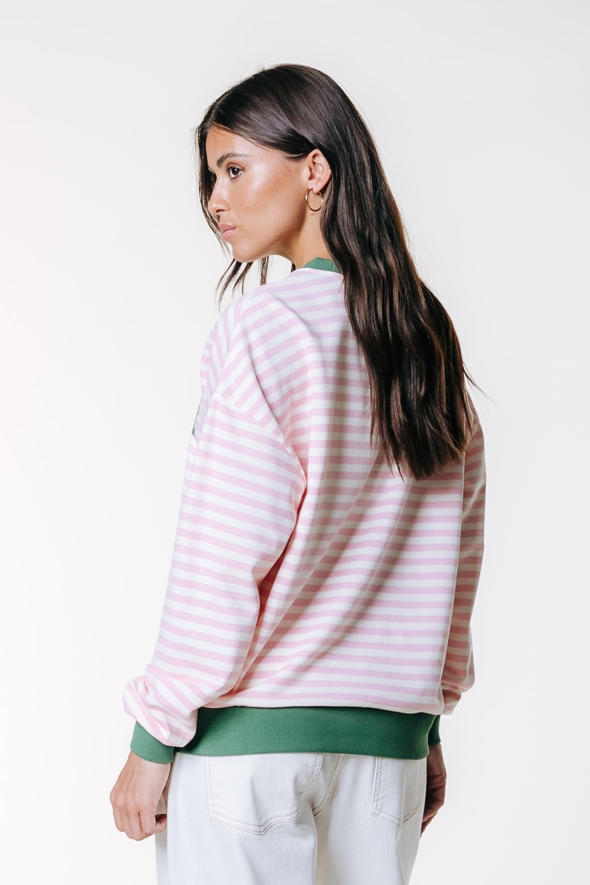 Contrast Cuff Sweat | Pink