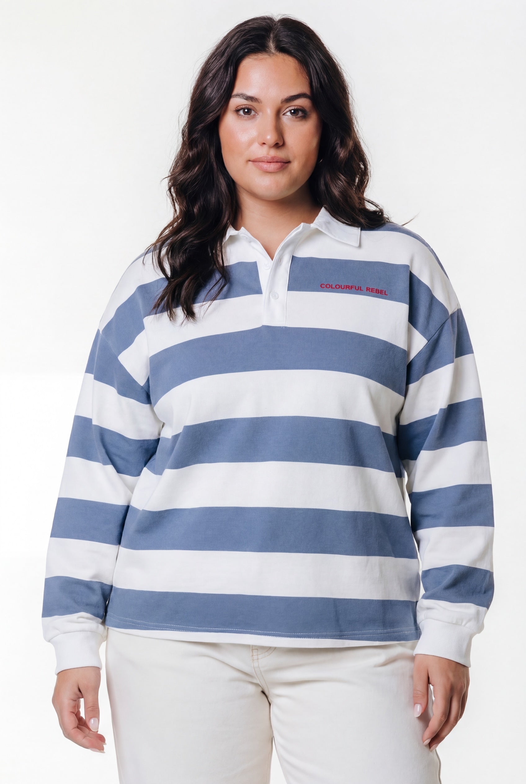 Skyler Striped 33 Polo | Medium blue