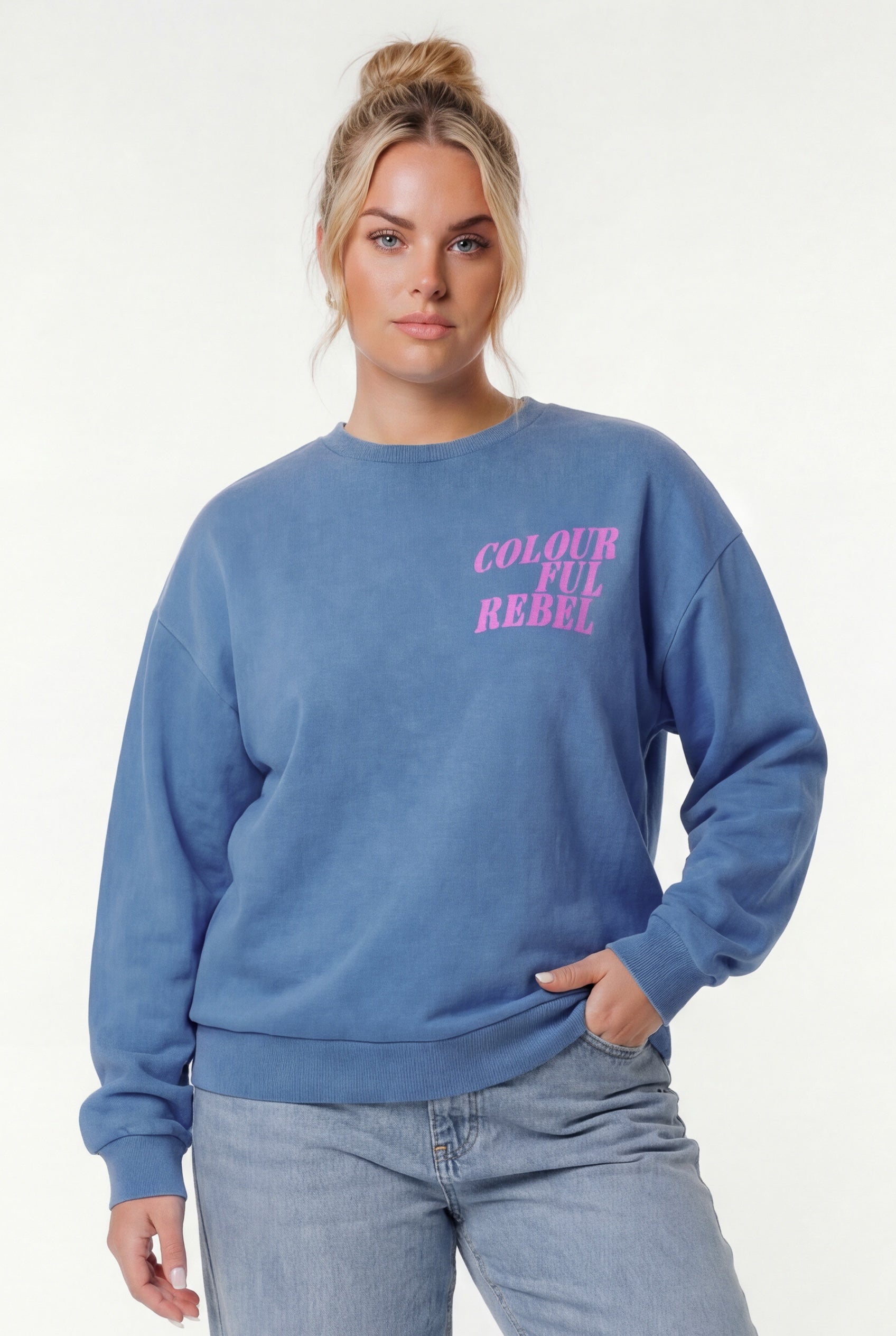 Colourful Rebel Logo Sweat | Medium blue
