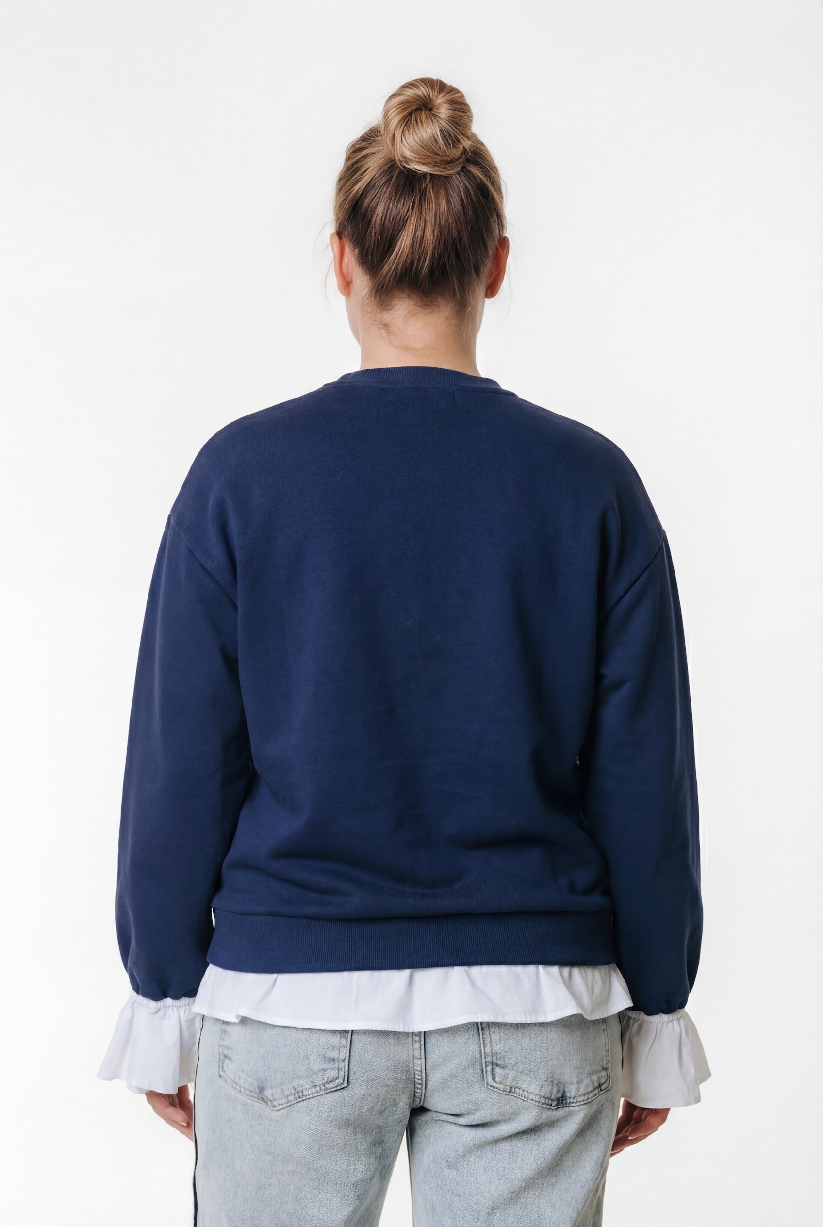 Poplin Cuff Sweat | Navy