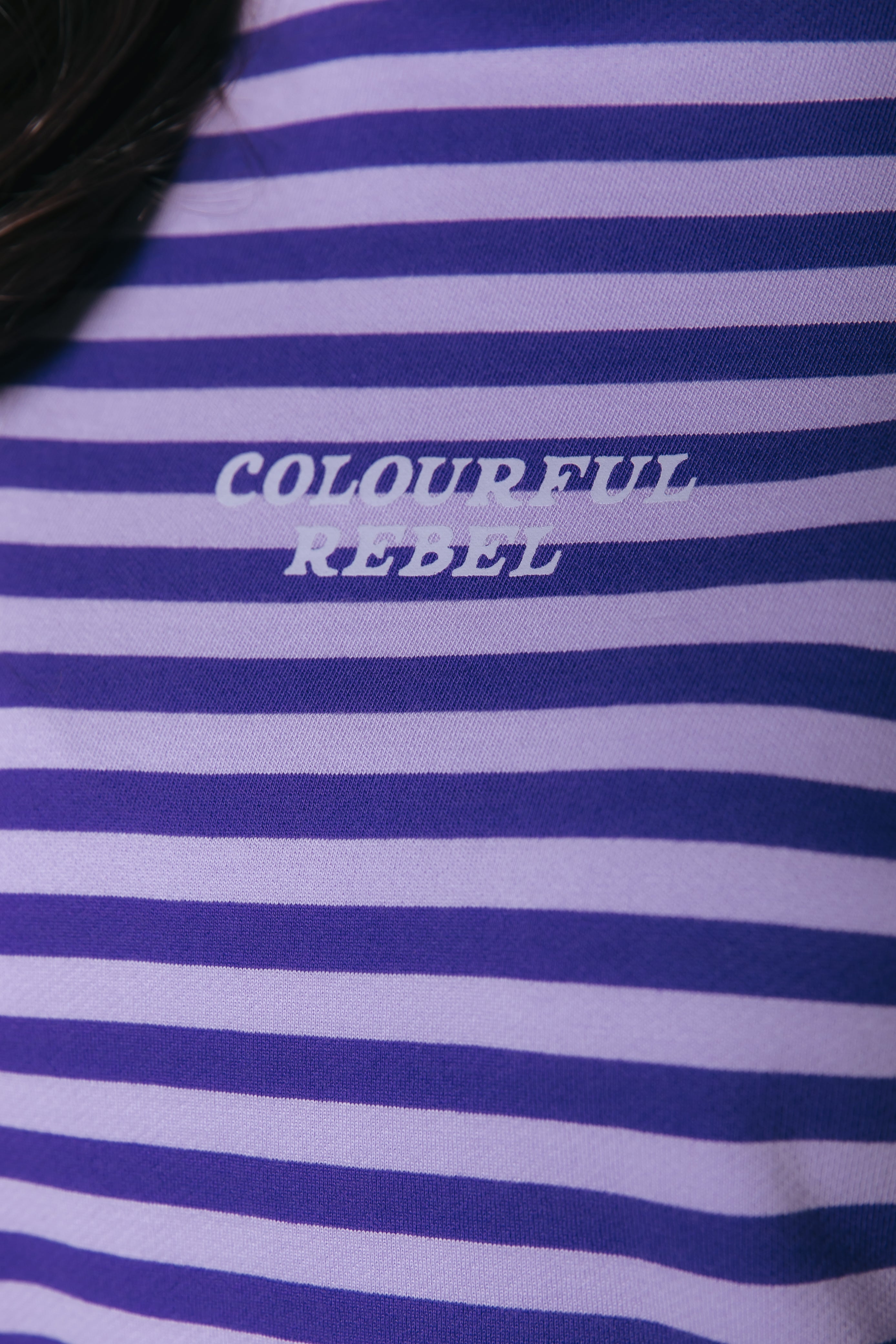 Logo Striped Sweat | Purple