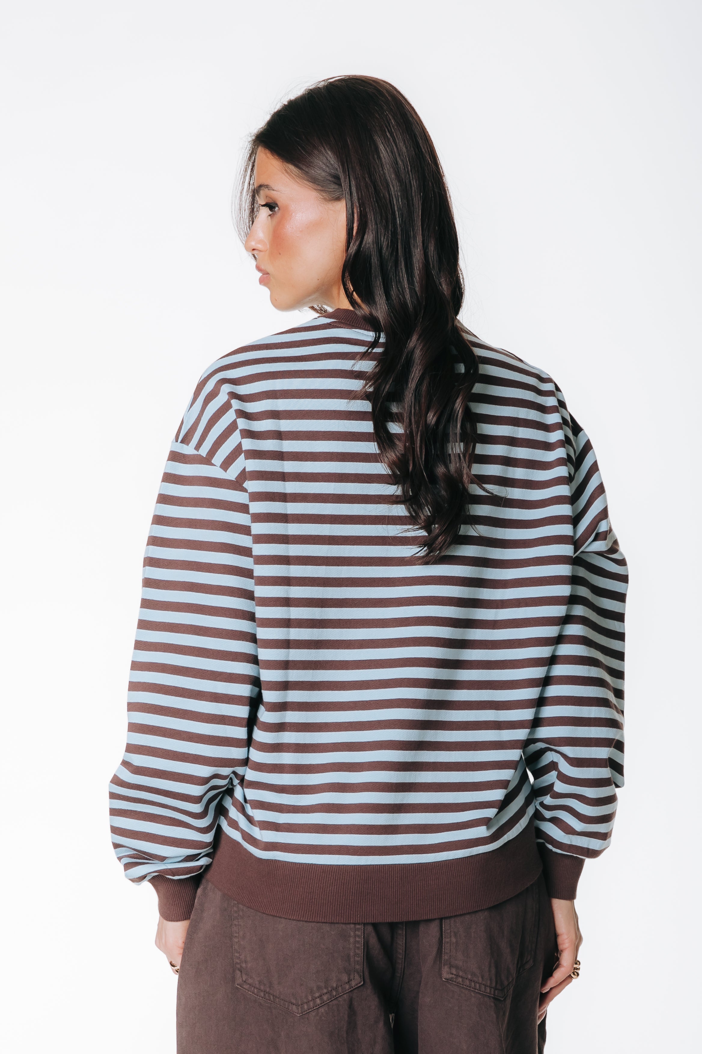 Logo Striped Sweat | Blue
