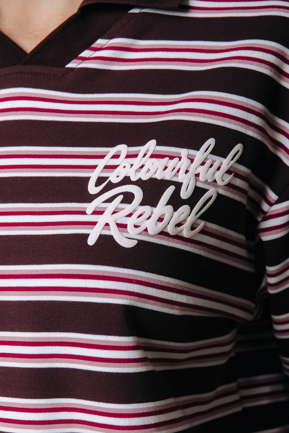 Langarmshirt mit Polokragen | Braun