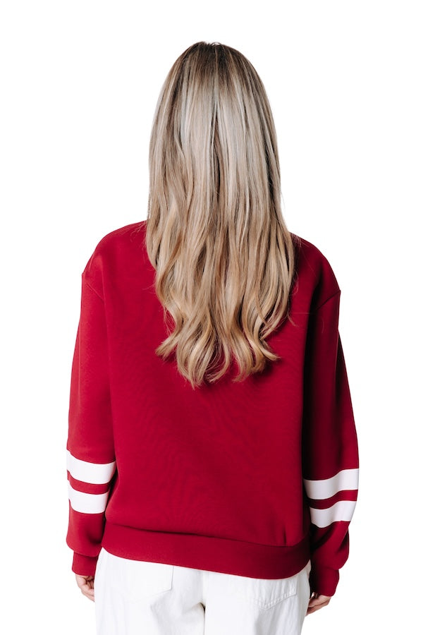Cursive Logo Halfzip Sweat | Red