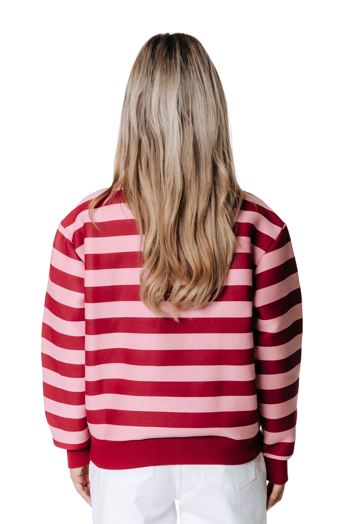 Star Logo Striped Halfzip Sweat | Pink / Red