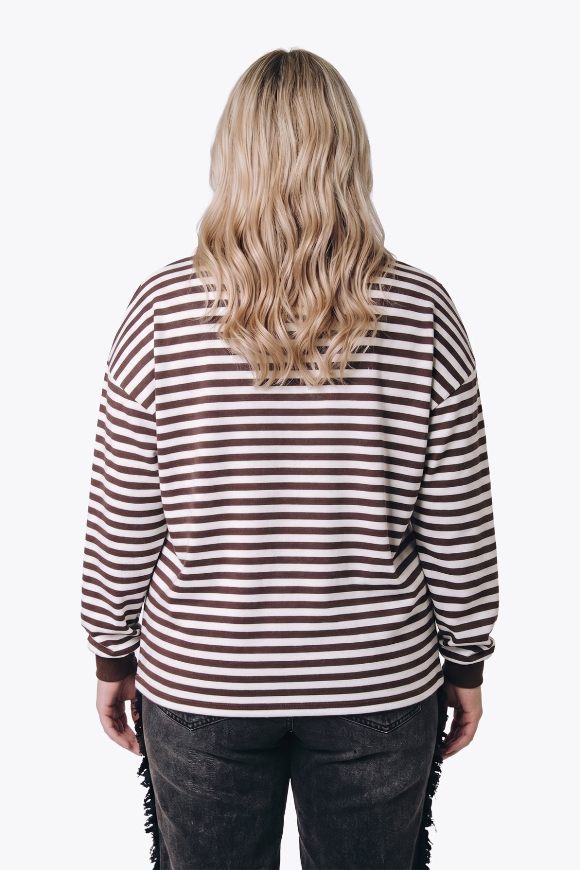 Striped Logo Longsleeve | White/Brown