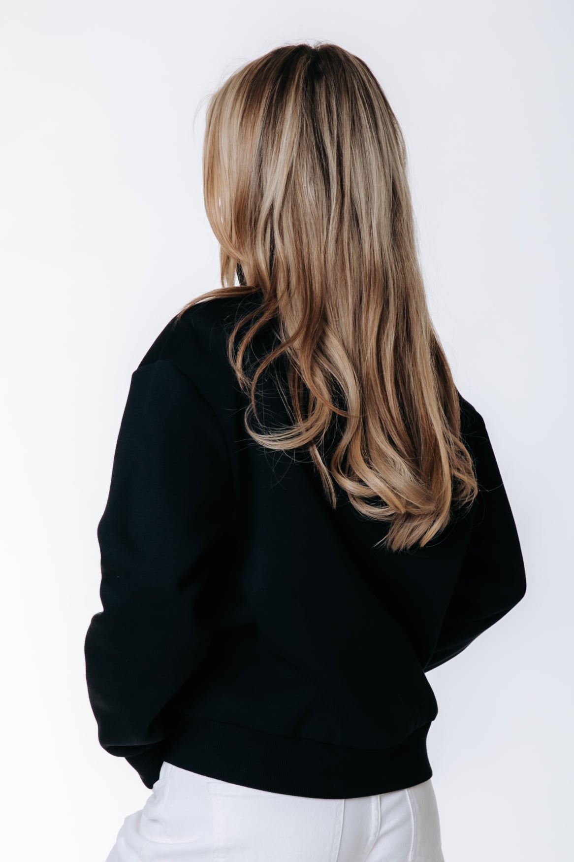 Label Zip Sweat | Black