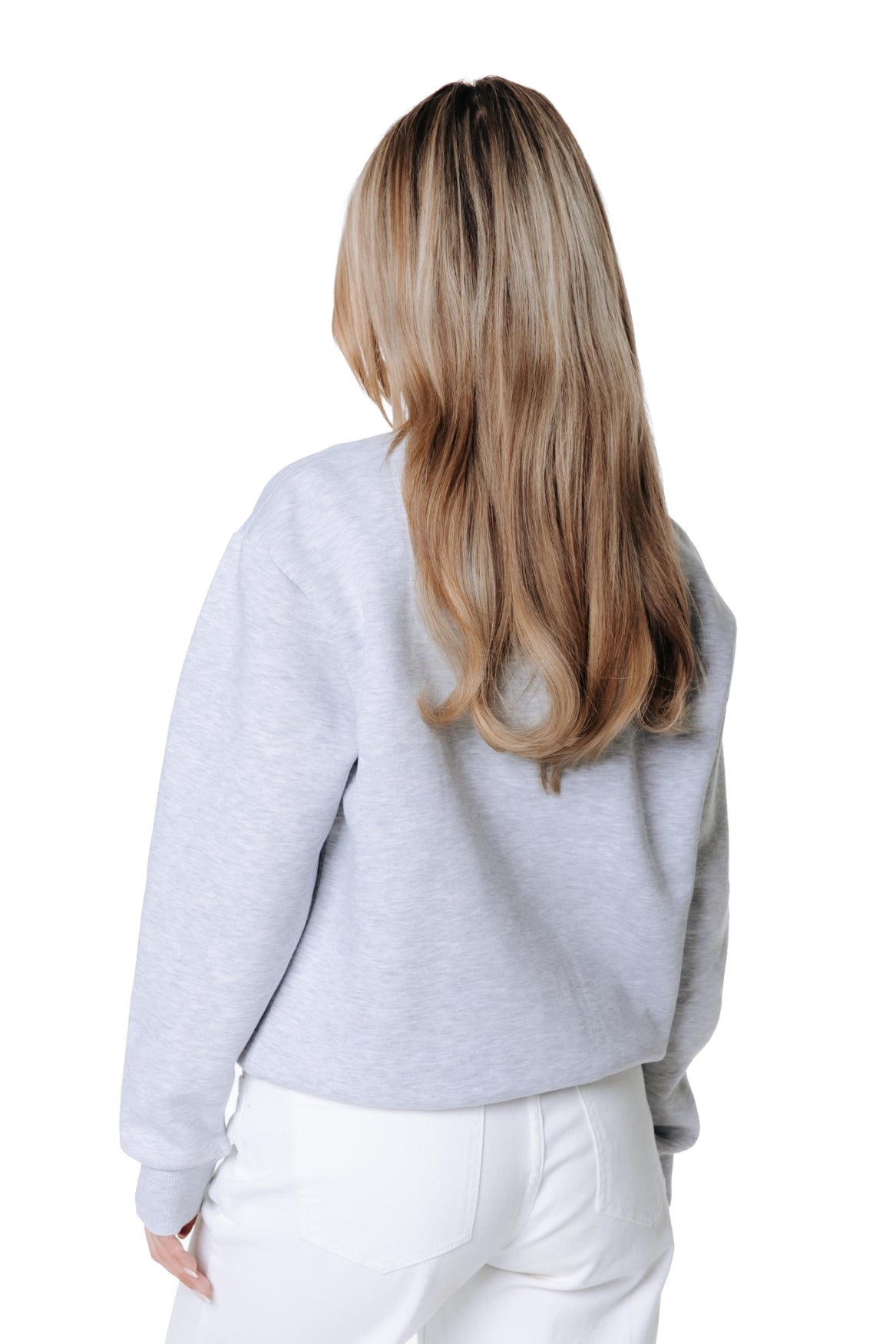 Label Zip Sweat | Light Grey Melange