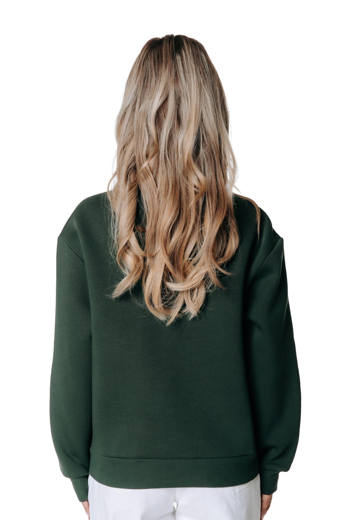 Label Zip Sweat | Dark green
