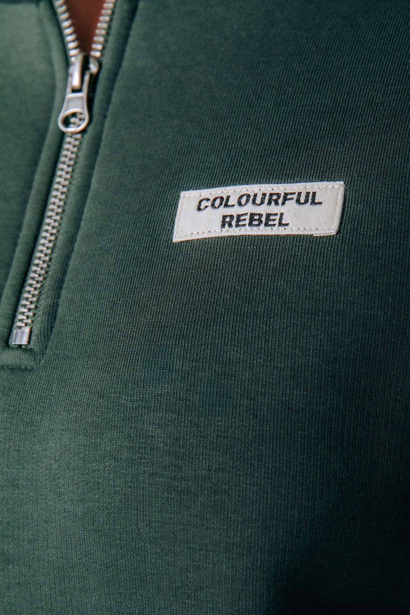 Label Zip Sweat | Dark green