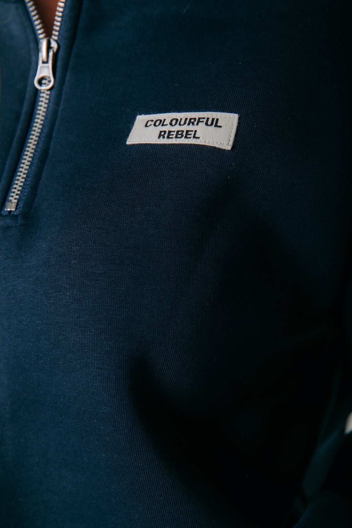 Label Zip Sweat | Dark Navy