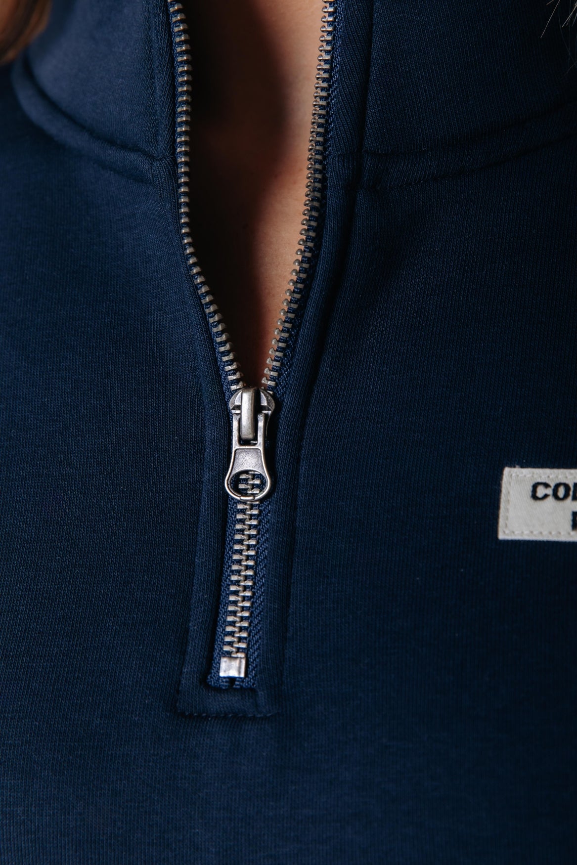 Label Zip Sweat | Dark Navy