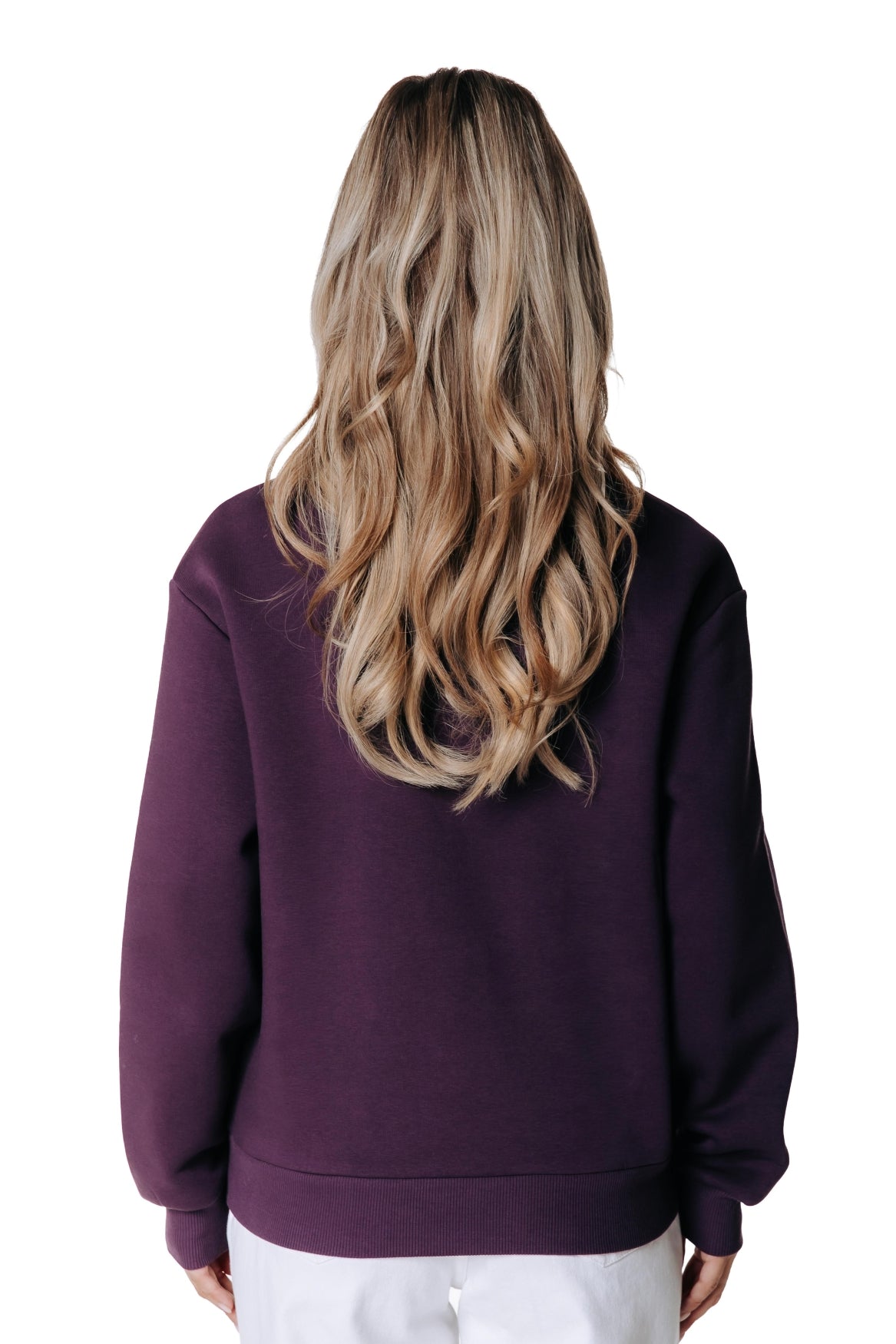 Label Zip Sweat | Dark purple