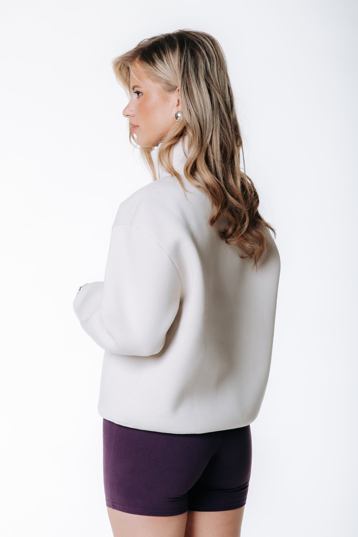 Label Zip Sweat | Stone