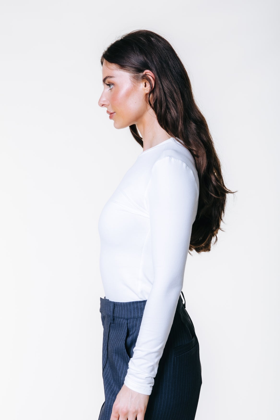 Uni Fitted Longsleeve T-shirt | Optic white