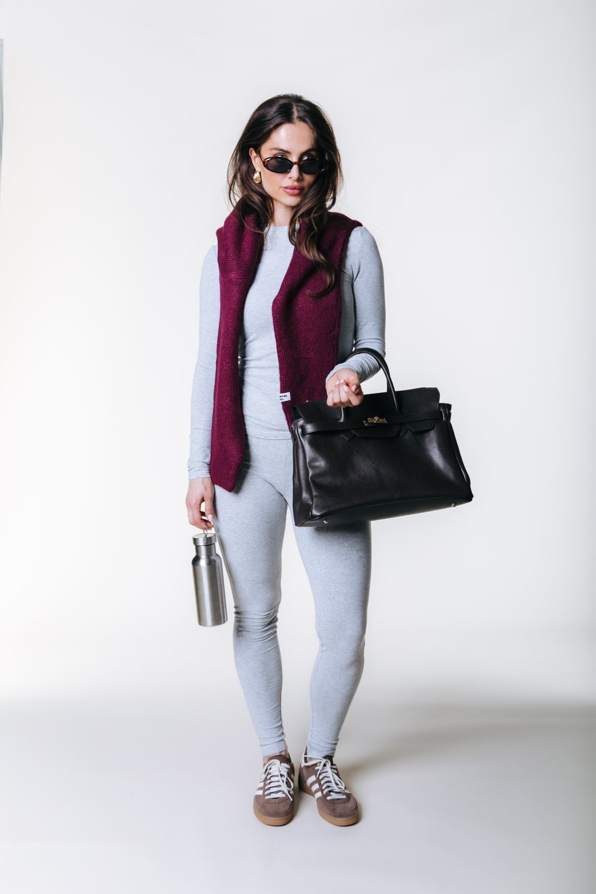 Uni Fitted Longsleeve T-shirt | Medium gray blend