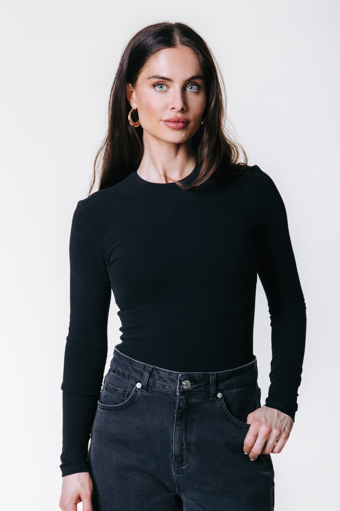 Uni Fitted Longsleeve T-shirt | Black