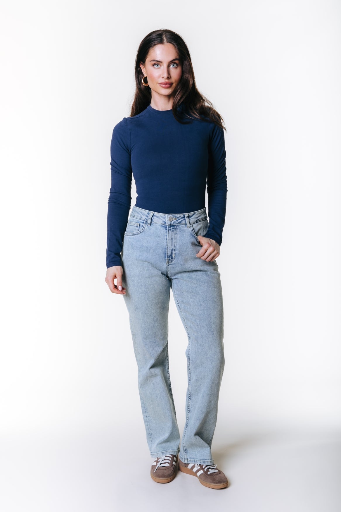 Fitted Longsleeve Top | Peacoat Blue