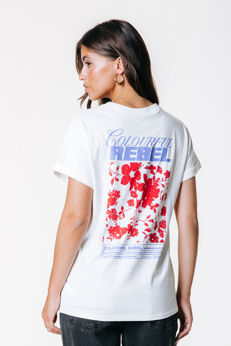 Colorful Rebel Flower T-shirt | Standard white