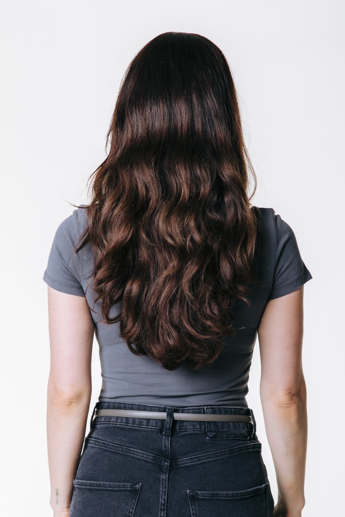 Fitted V-neck T-shirt | Dark grey