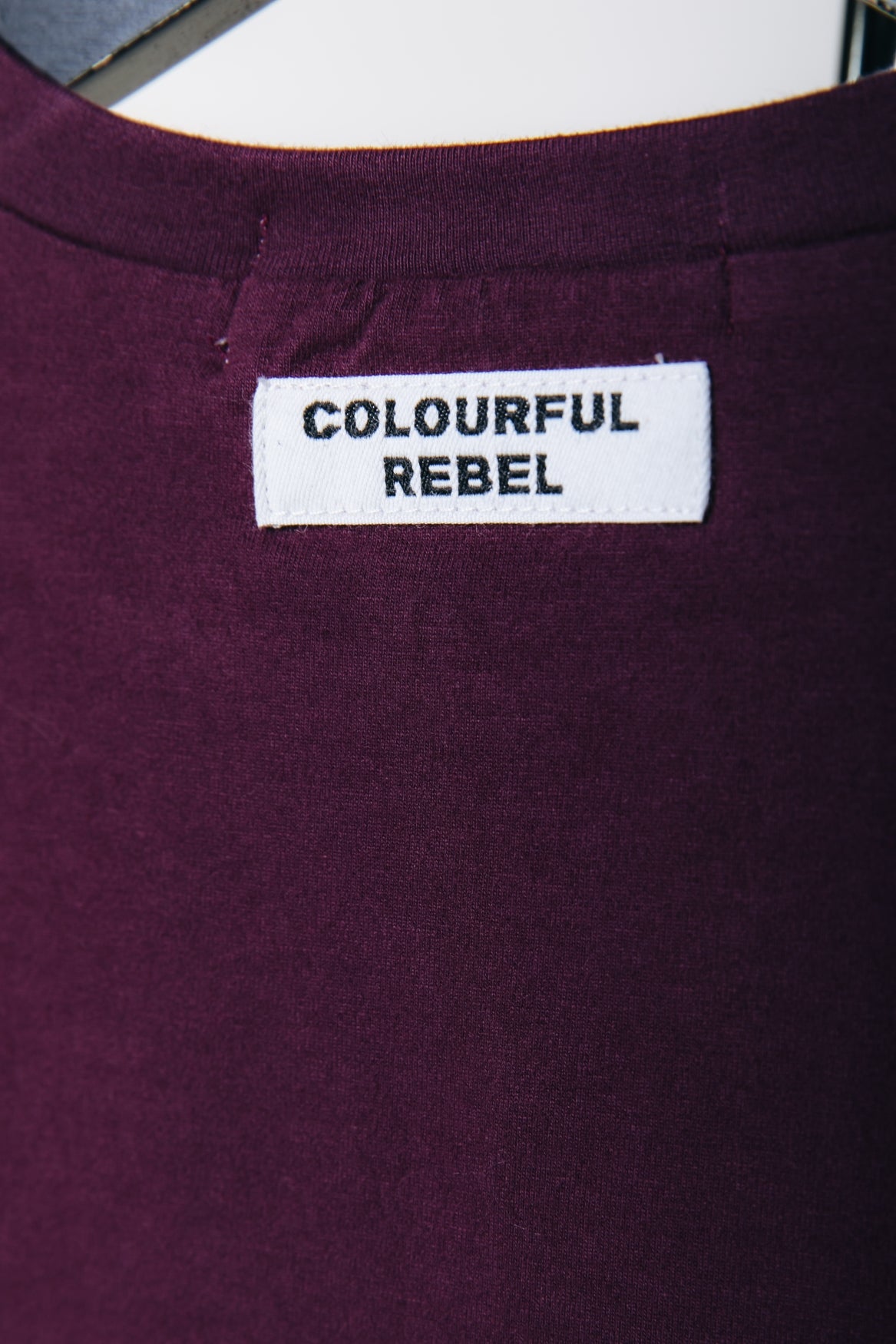 Uni Fitted Longsleeve V-neck T-shirt | Merlot Red