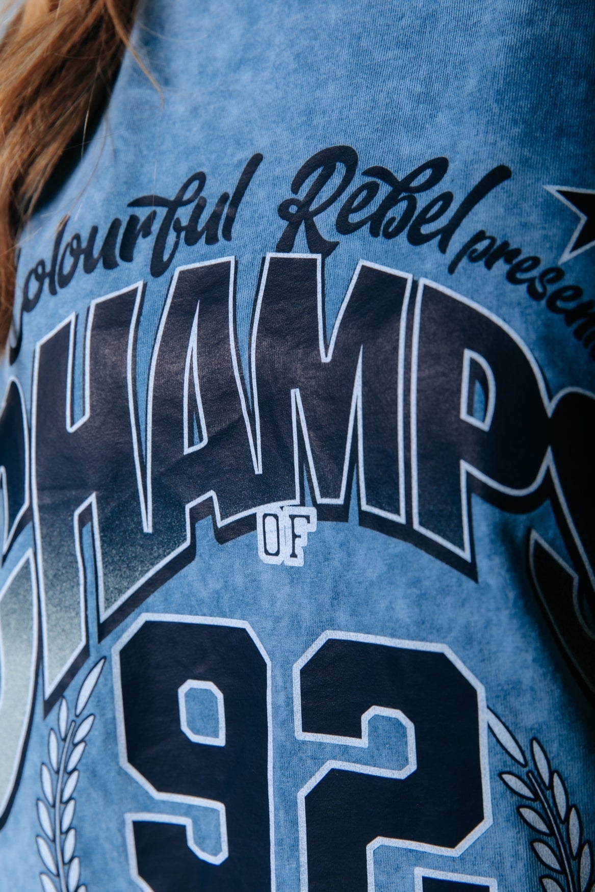 Champs 92 Washed T-shirt | Medium blue