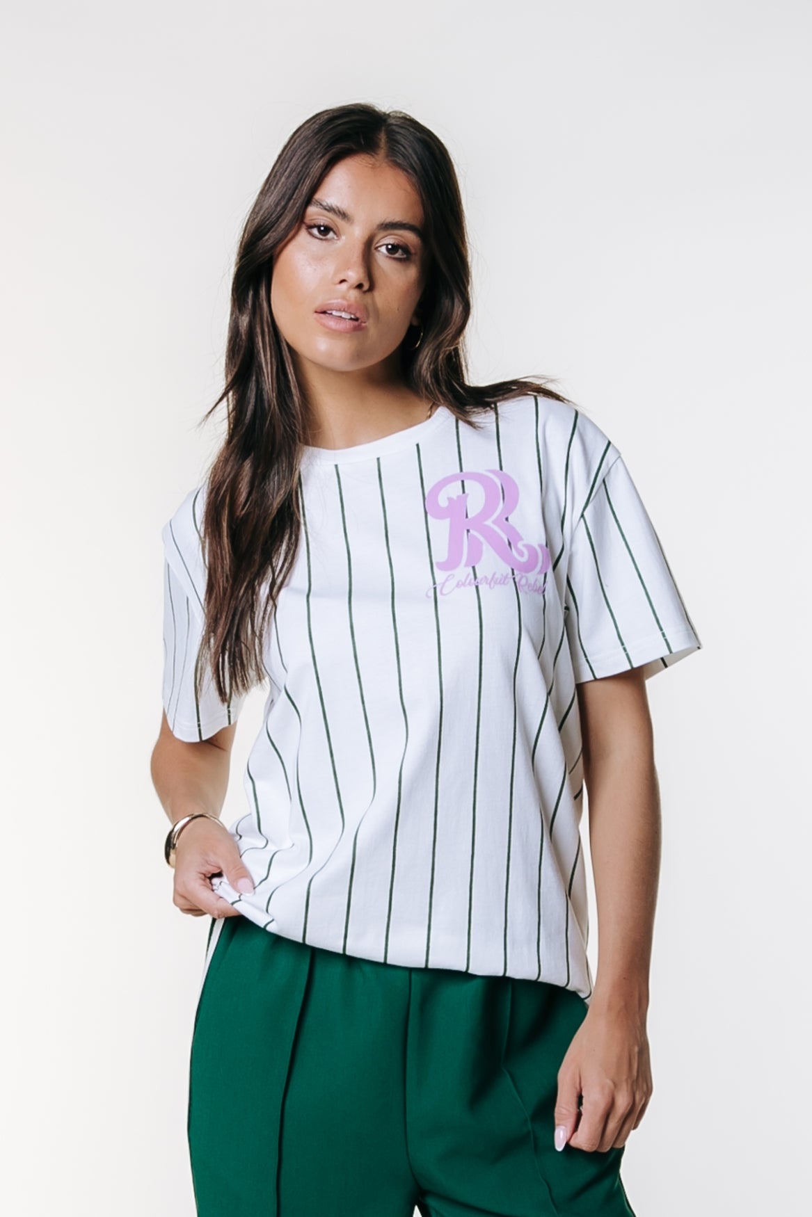 Baseball Striped Tee | Standard white