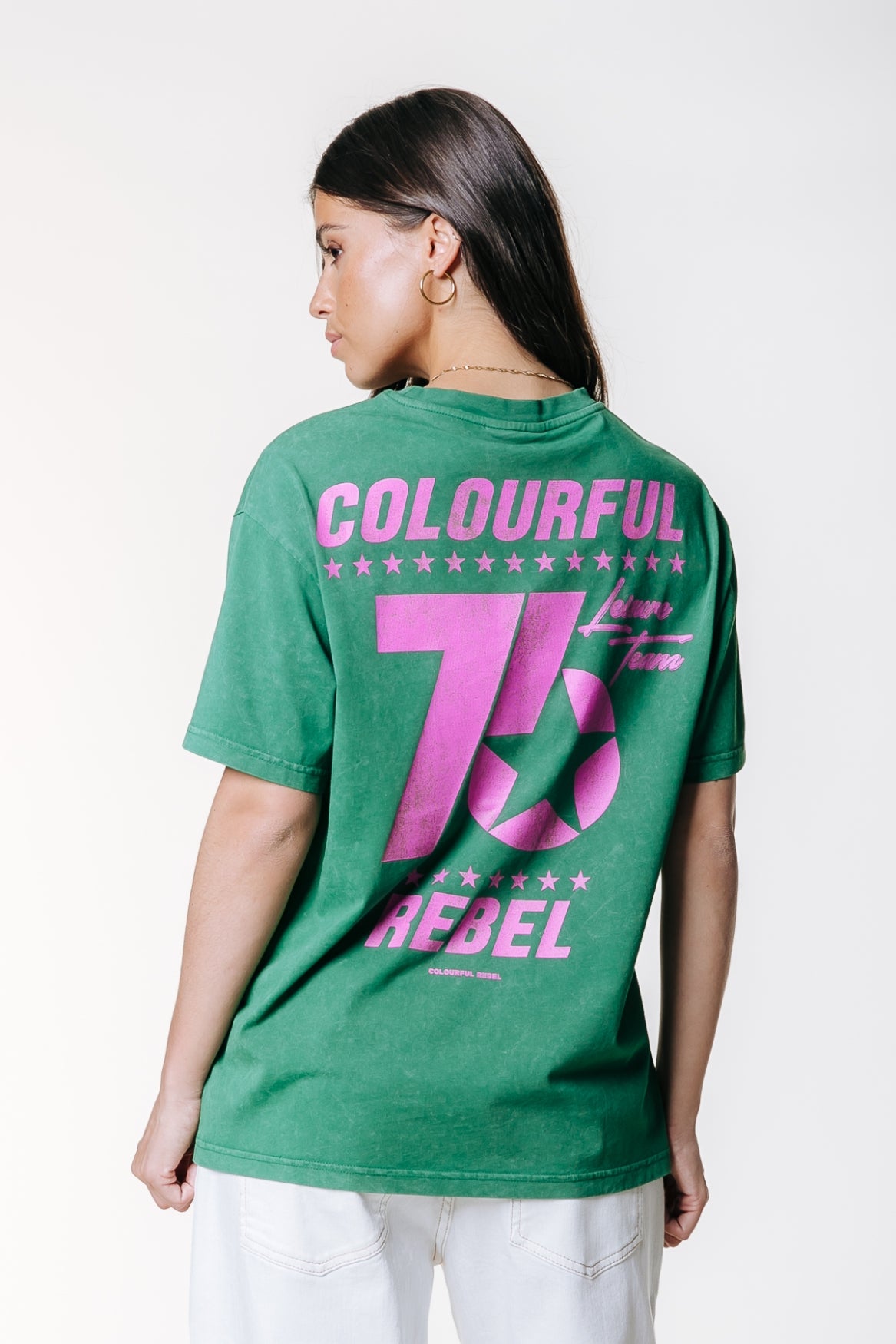 CR 76 Acid Wash Tee | Off Green