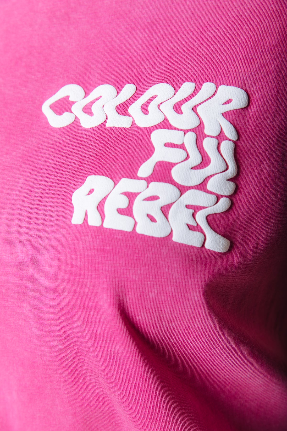 Puff Logo Washed T-Shirt | Dunkle Fuchsie