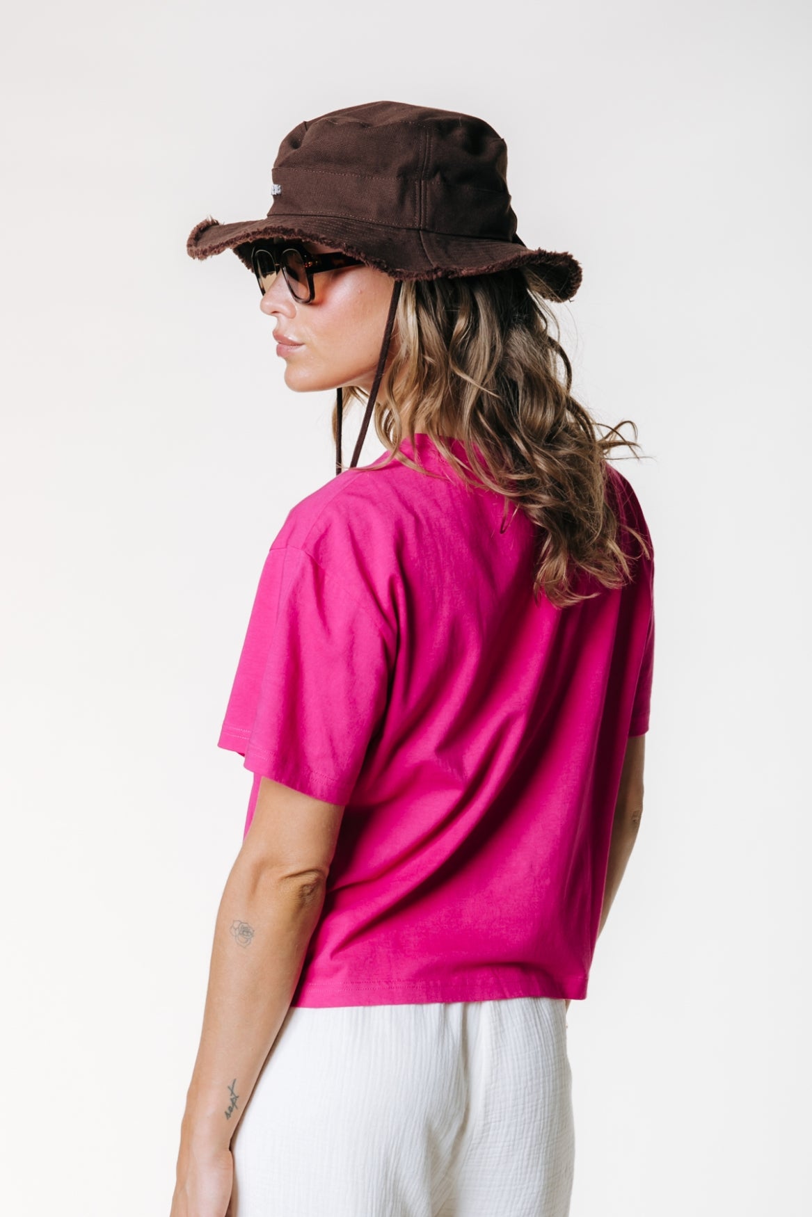 Puff Logo Cropped T-shirt | Dark fuchsia