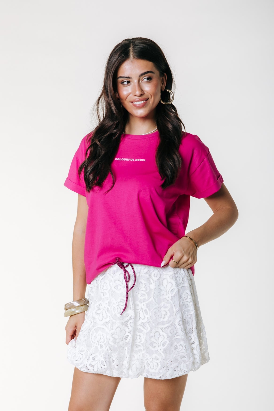 Uni Logo Boxy Tee | Dark Fuchsia