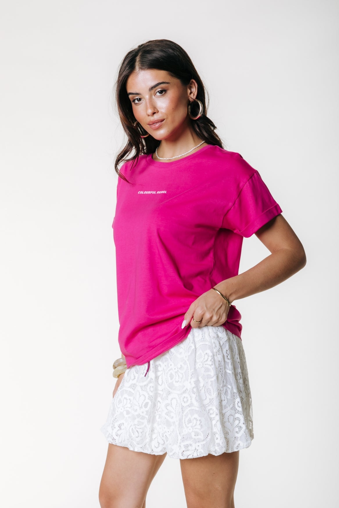 Uni Logo Boxy Tee | Dark Fuchsia