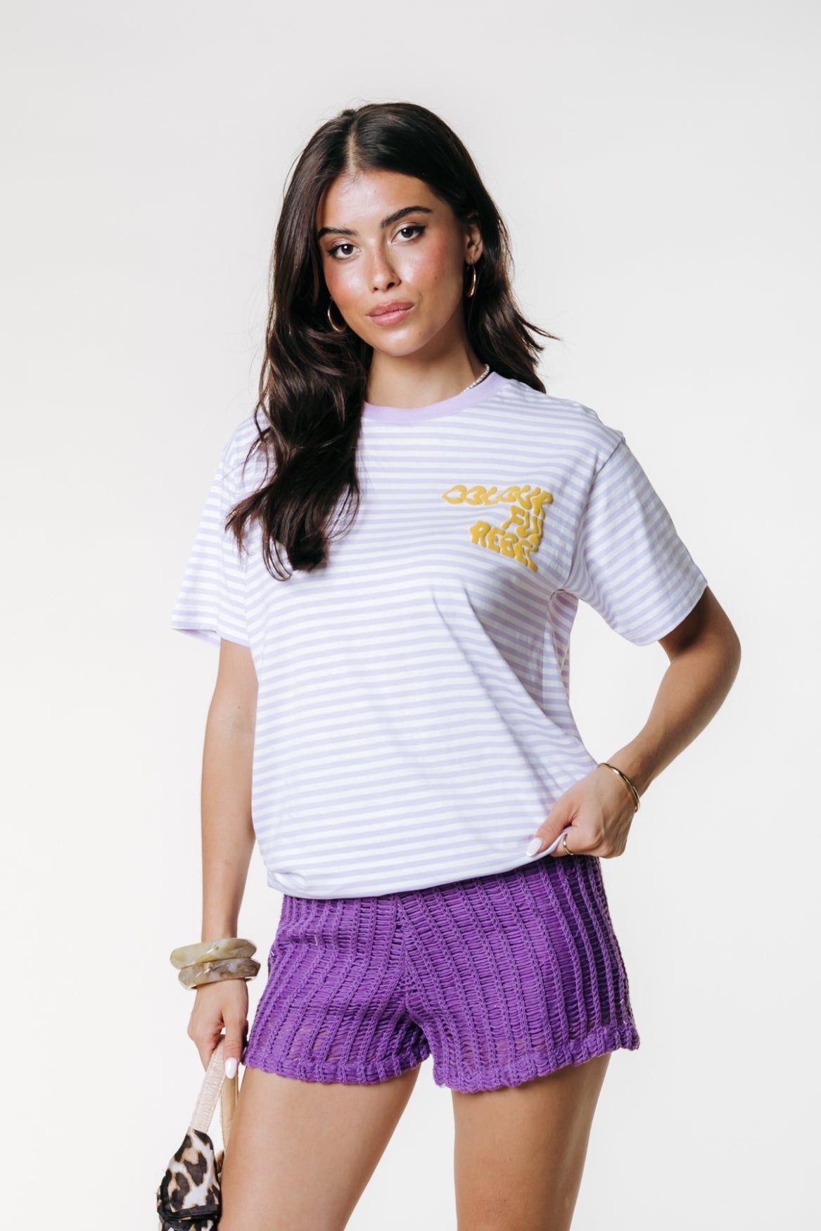 Puff Logo Stripe T-shirt | Light Lavender
