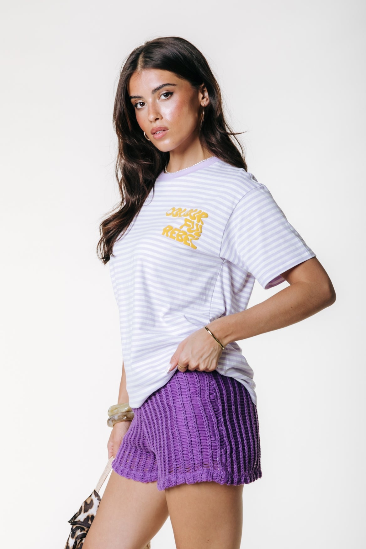 Puff Logo Stripe T-shirt | Light Lavender