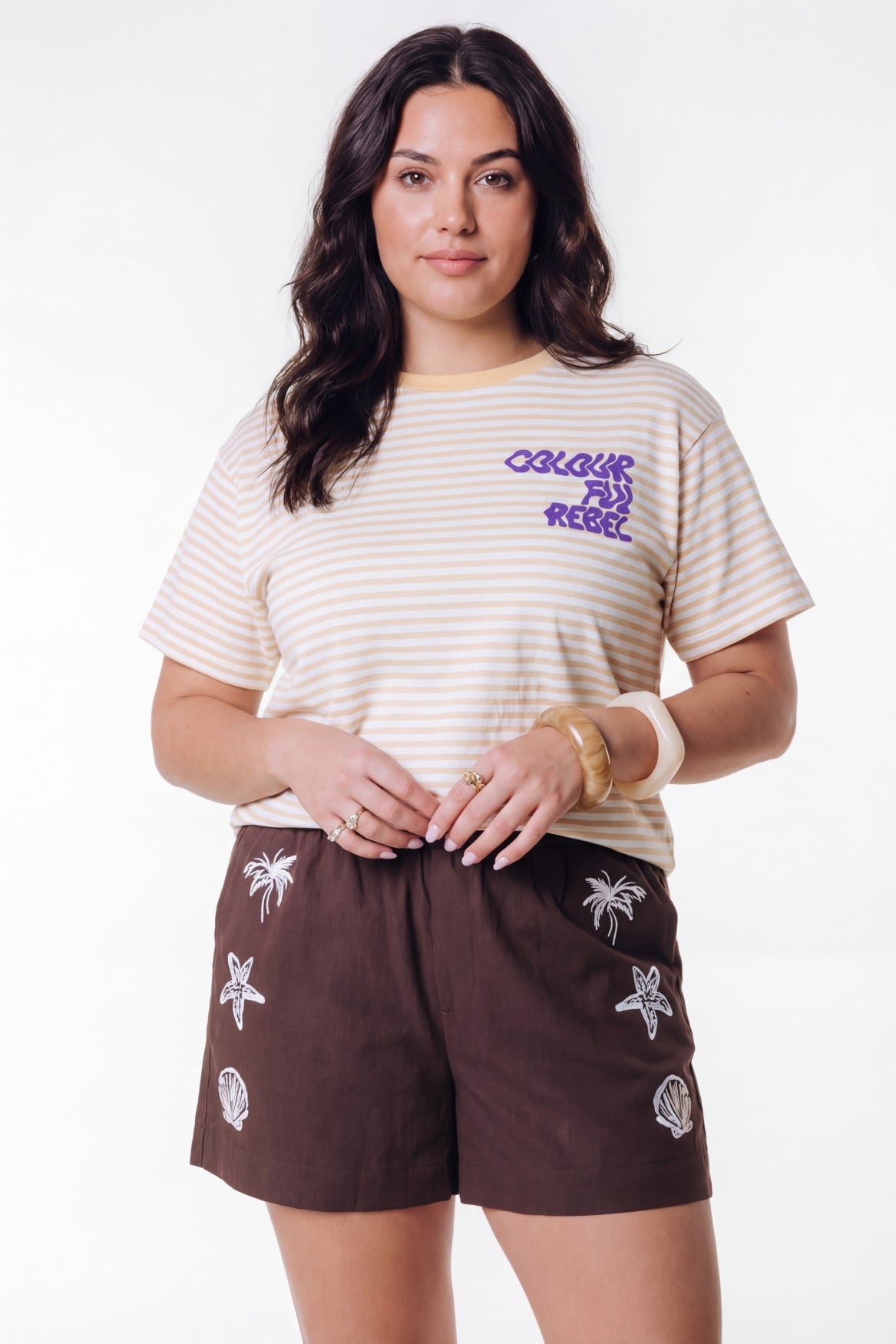 Puff Logo Stripe T-shirt | Soft yellow