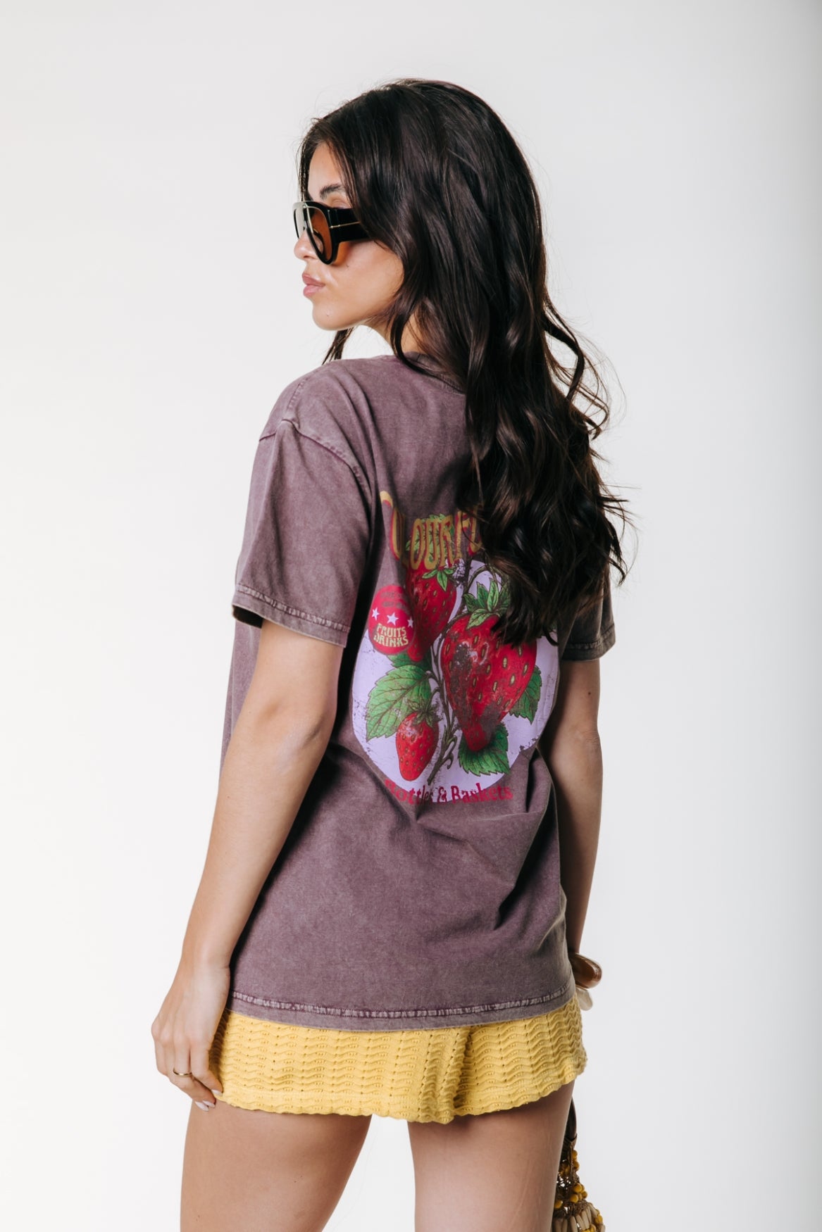 Fresh Berries Acid Wash T-shirt | Warm Brown
