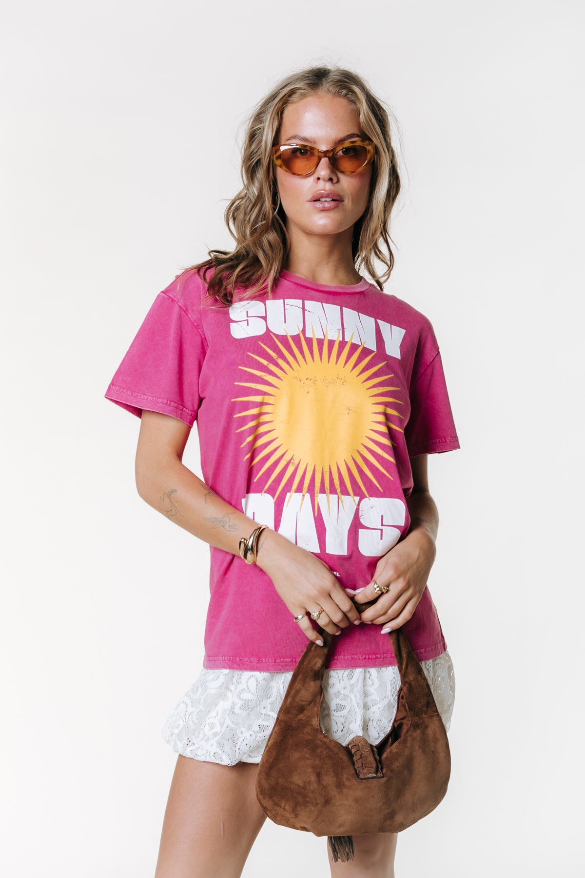 Sunny Days T-shirt | Dark fuchsia