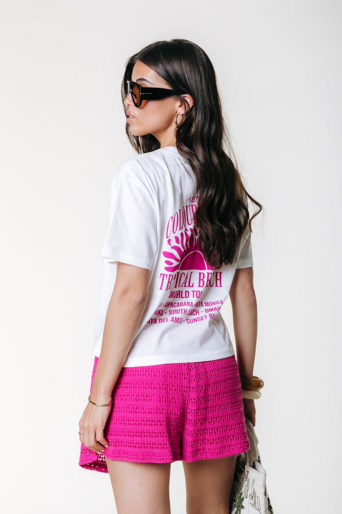 Tropical Beach Cropped T-Shirt | Standardweiß
