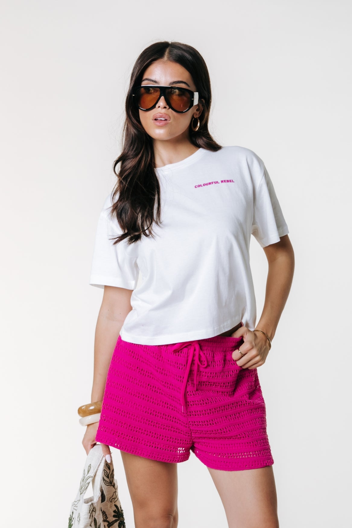 Tropical Beach Cropped T-Shirt | Standardweiß