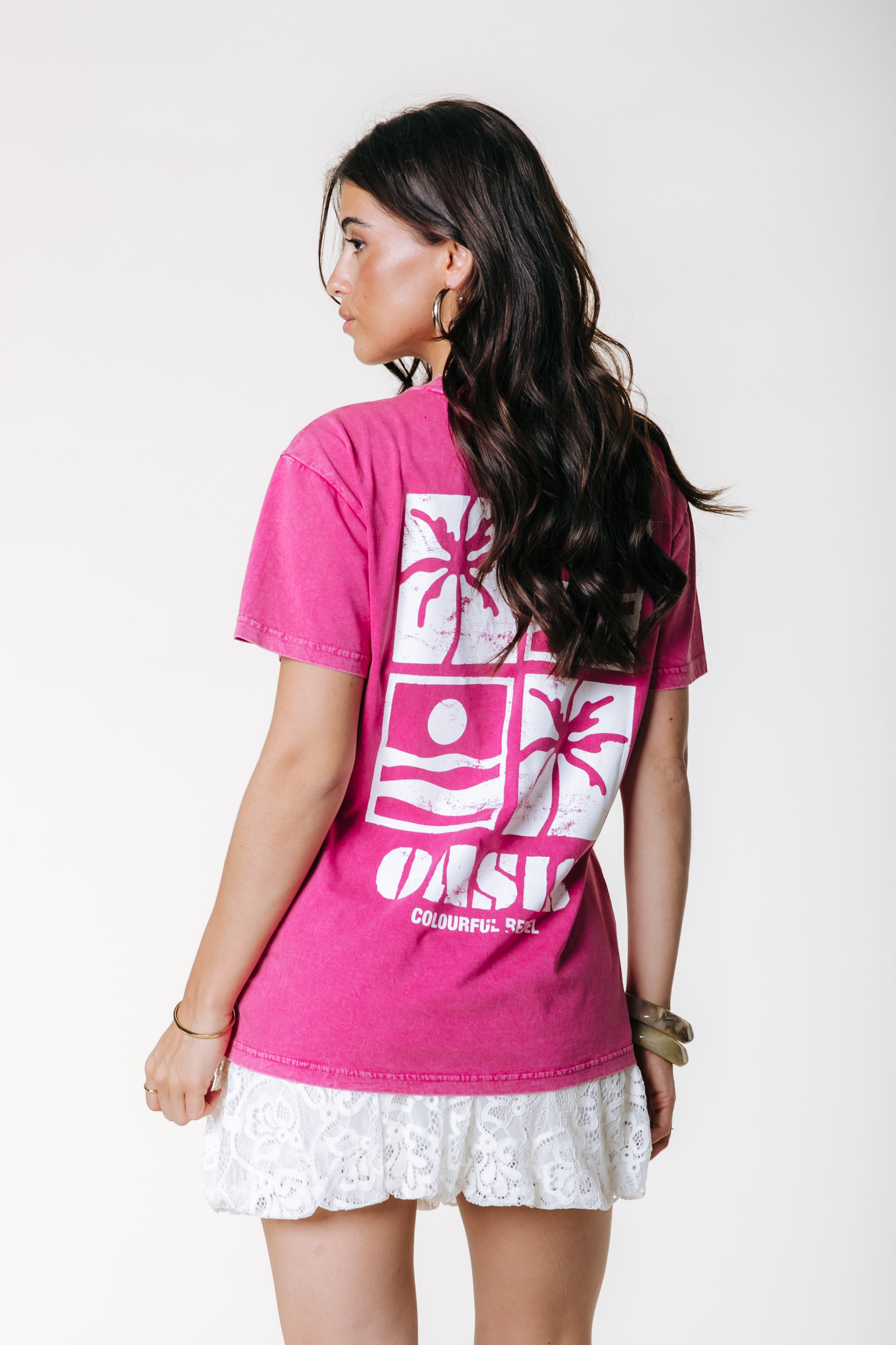 Oasis T-shirt | Dark fuchsia