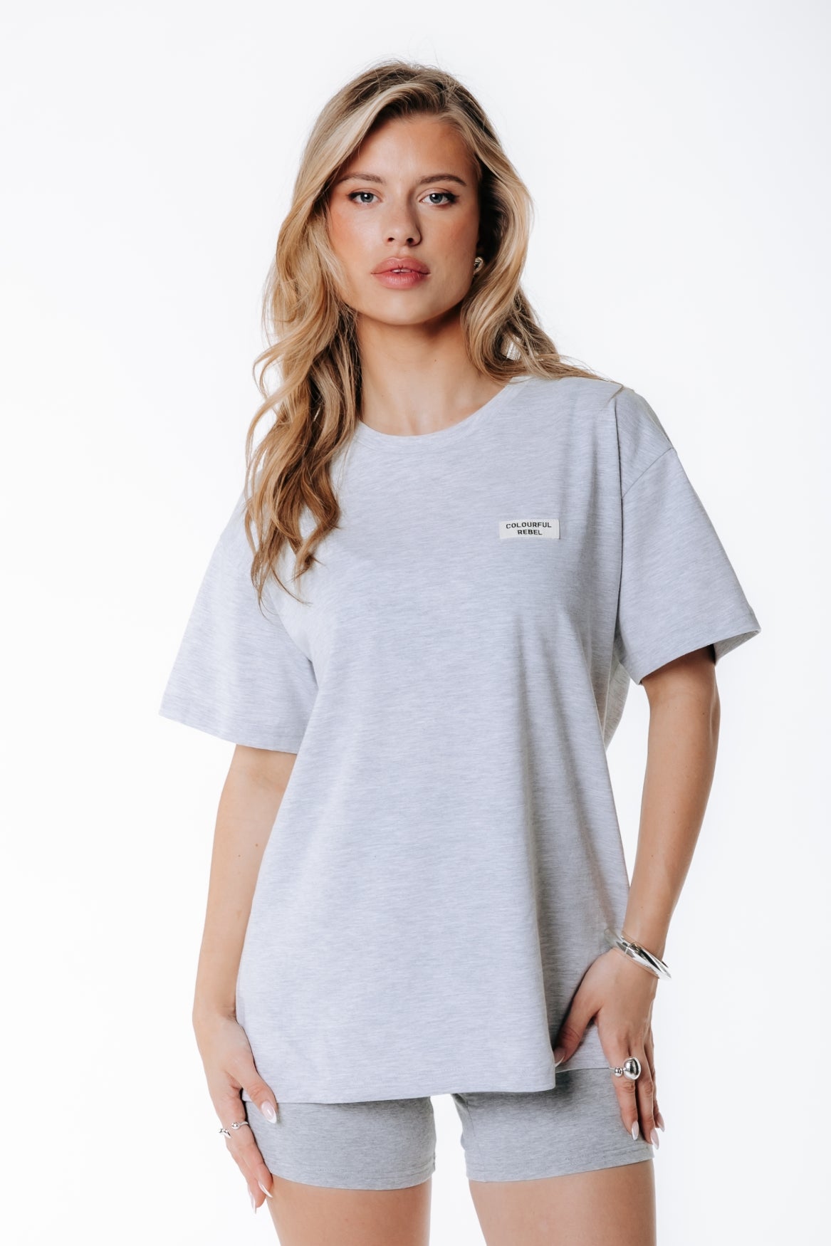 Uni Label T-shirt | Light gray blend