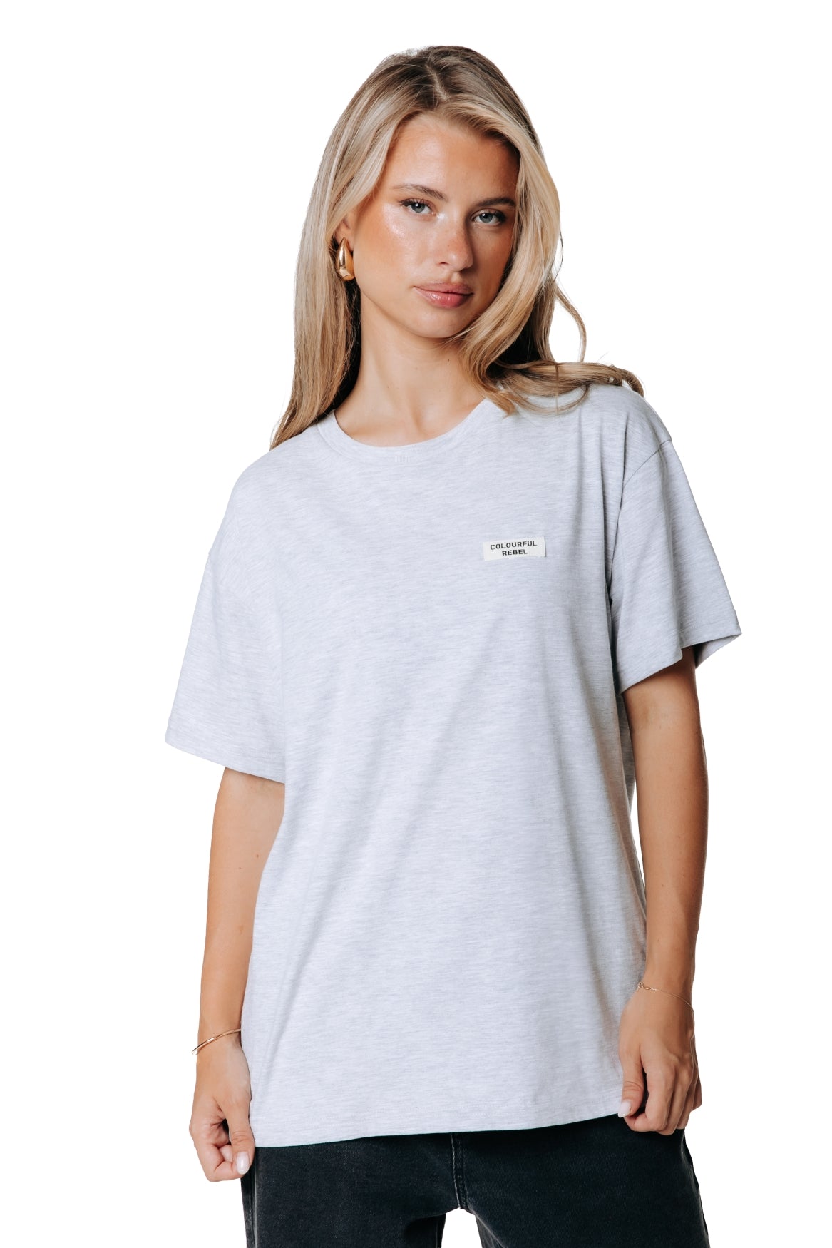 Label T-shirt | Light grey melange