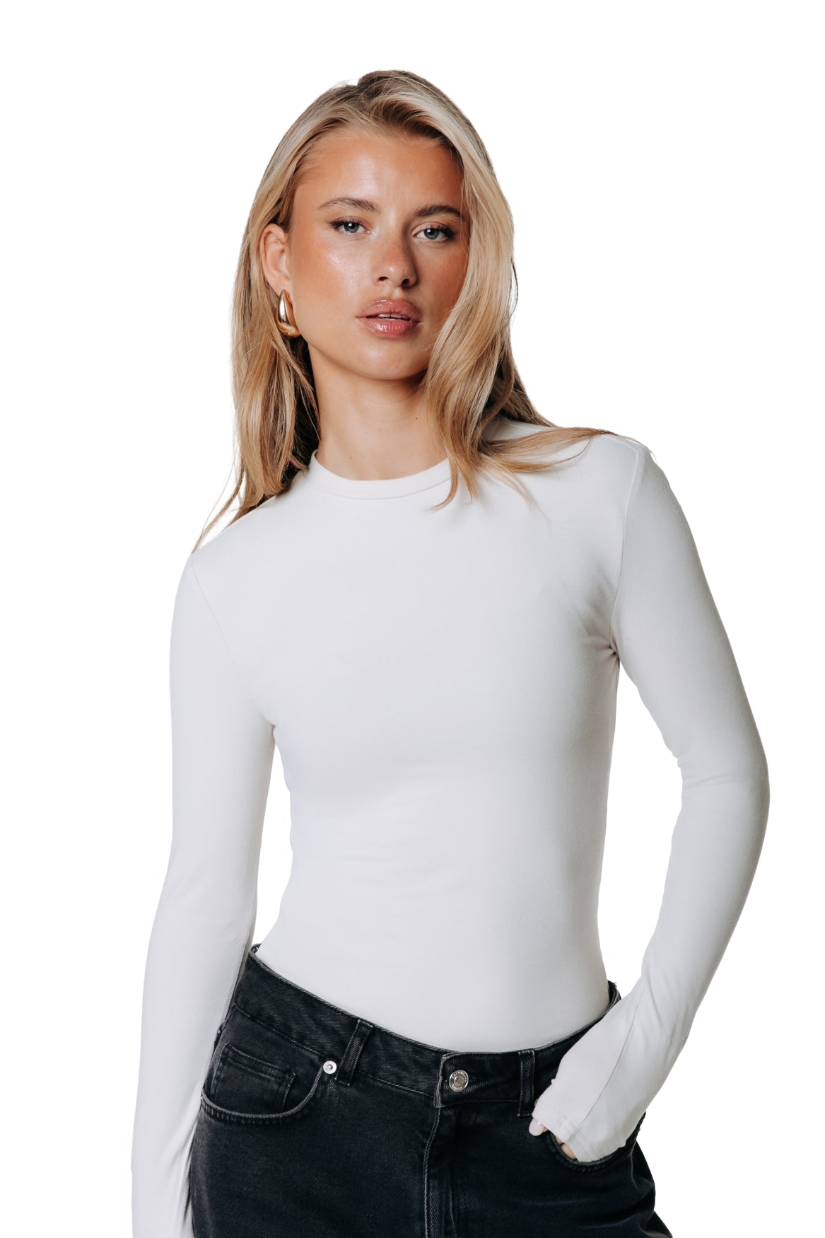 Fitted Longsleeve Top | Stone