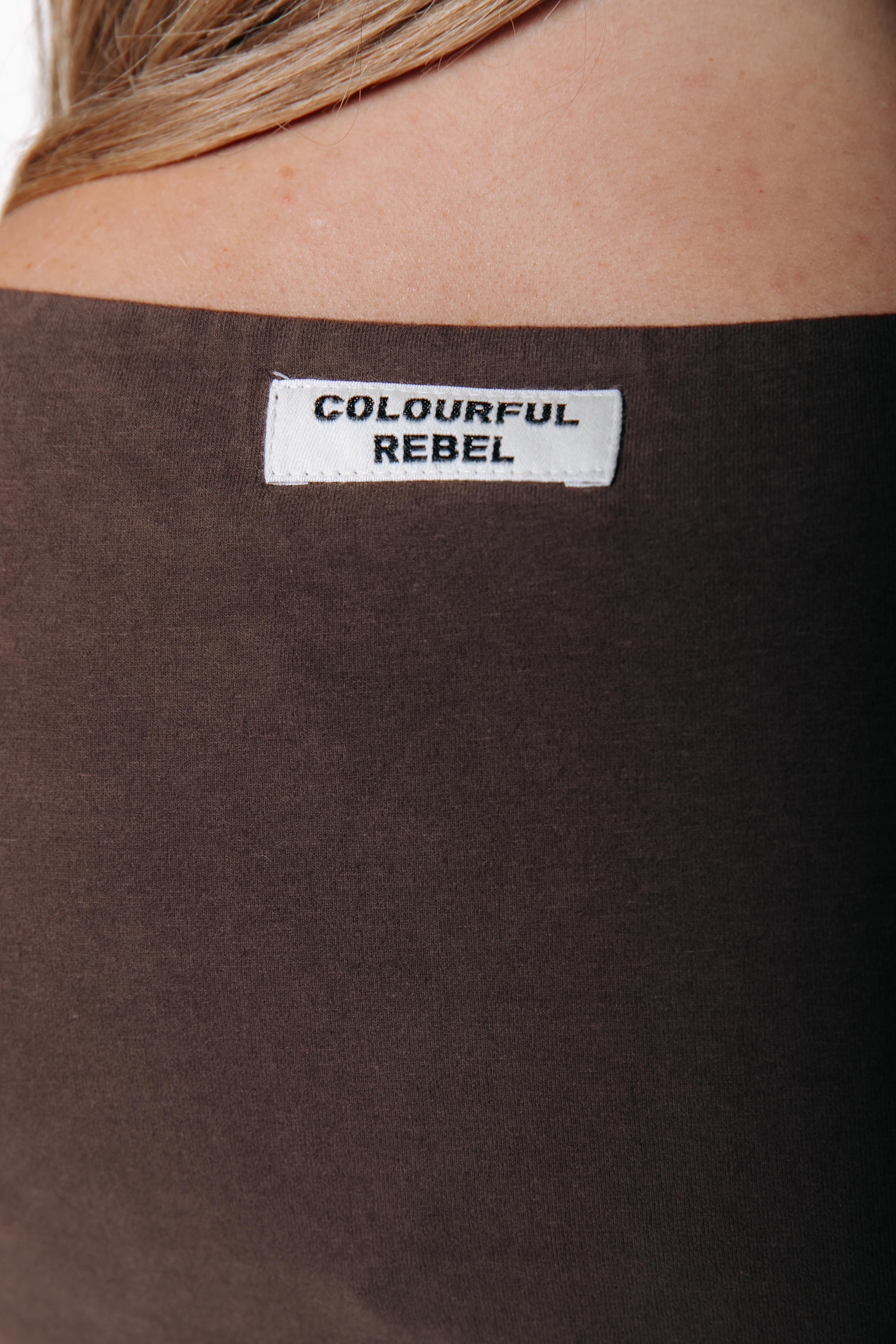 Fitted Boatneck Top | Brown