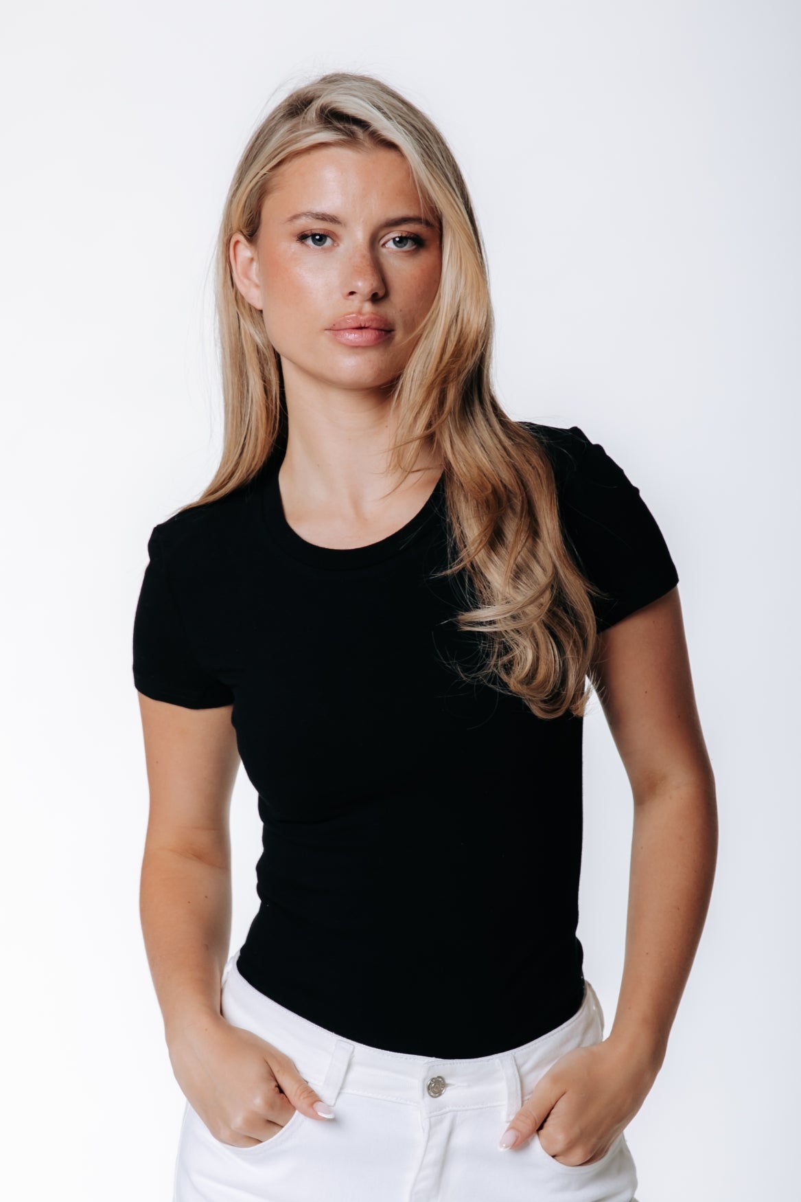 Fitted Wideneck T-shirt | Black