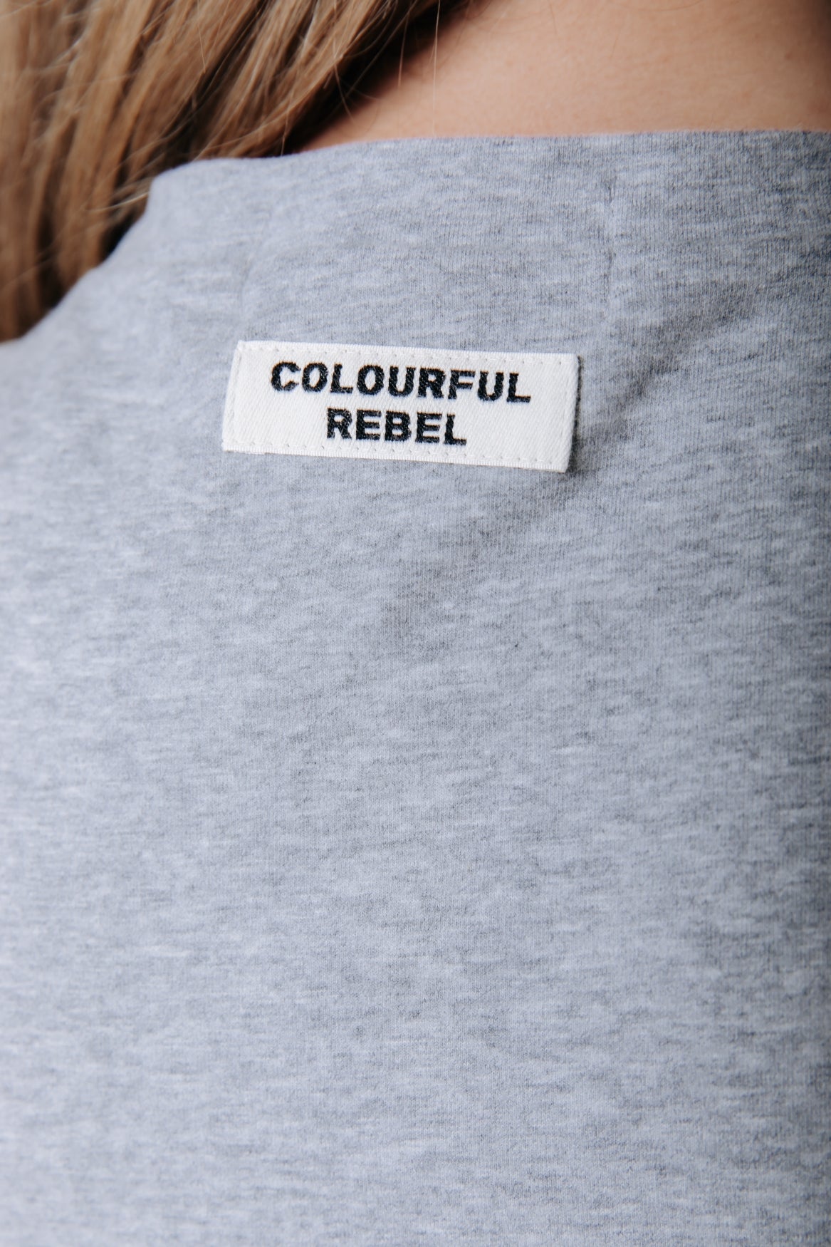 Fitted Wideneck T-shirt | Medium grey melange