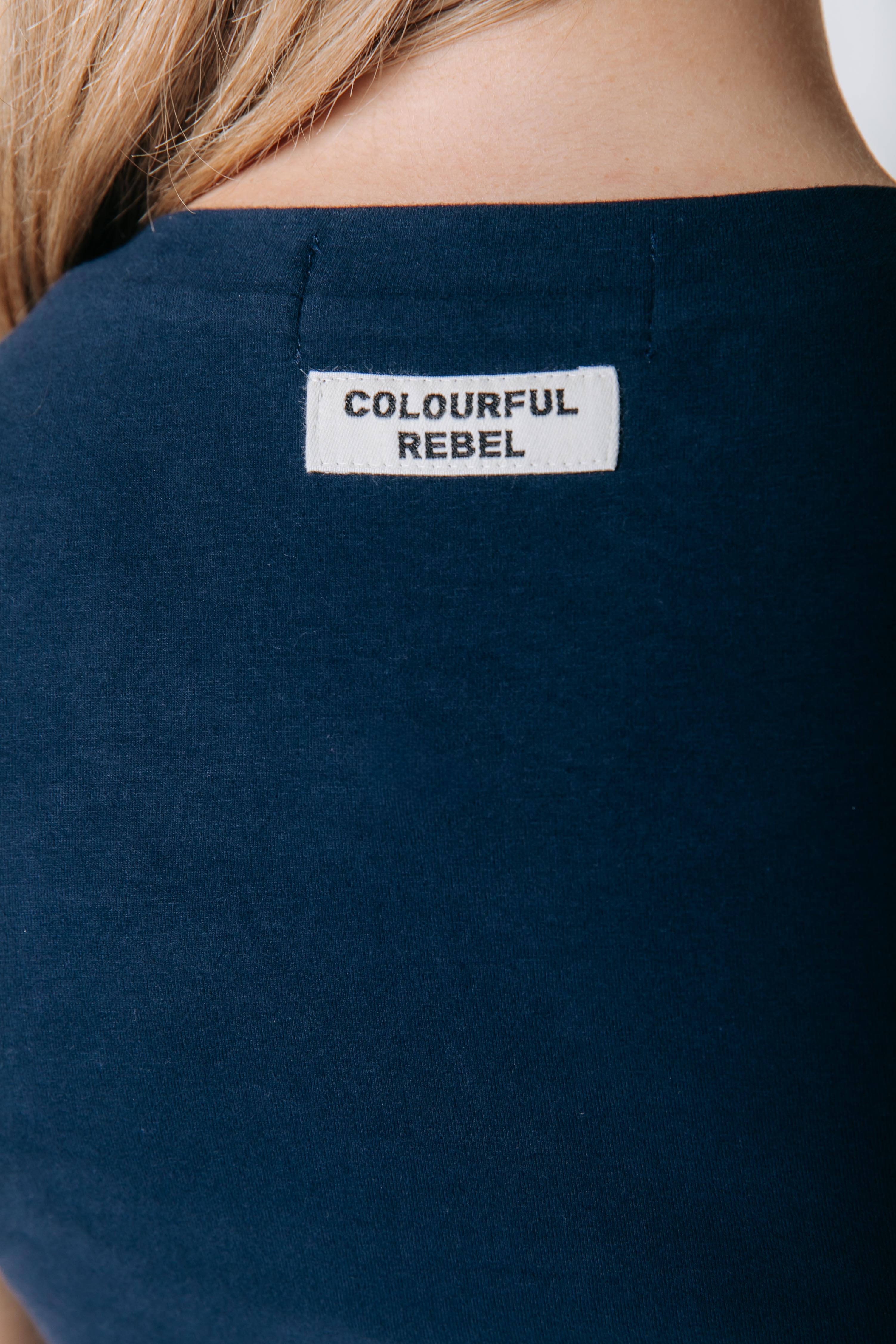 Fitted Wide-Neck T-shirt | Dark Navy