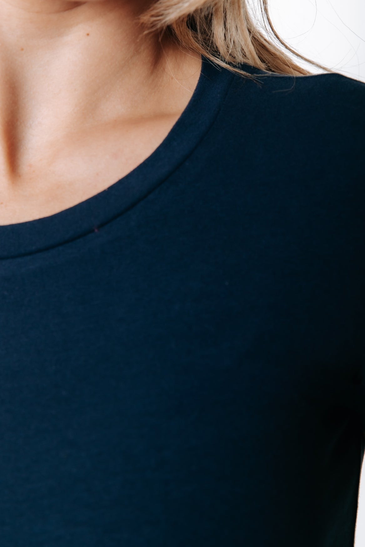 Fitted Wide-Neck T-shirt | Dark Navy