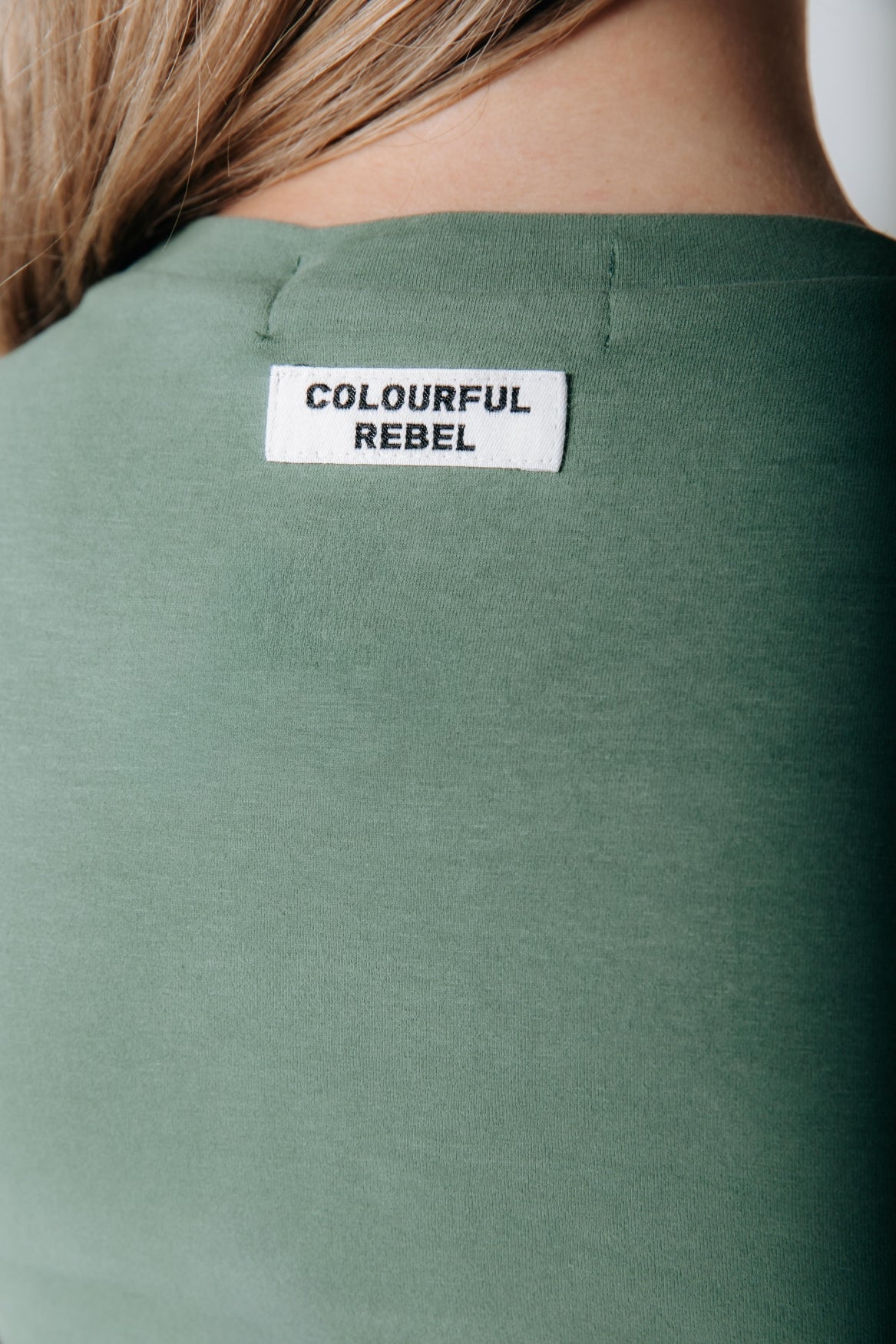 Fitted Wide-Neck T-shirt | Olive Green